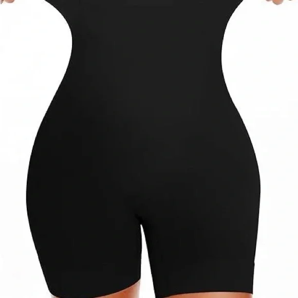 Sz 2XL Black High-Waisted Shapewear Shorts Black - Picture 3 of 12